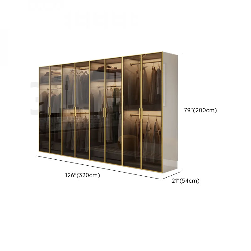 White Trendy Reclaimed Wood Almirah with Soft Close Drawer, Interior Shelves, and Hanging Rod - image 20