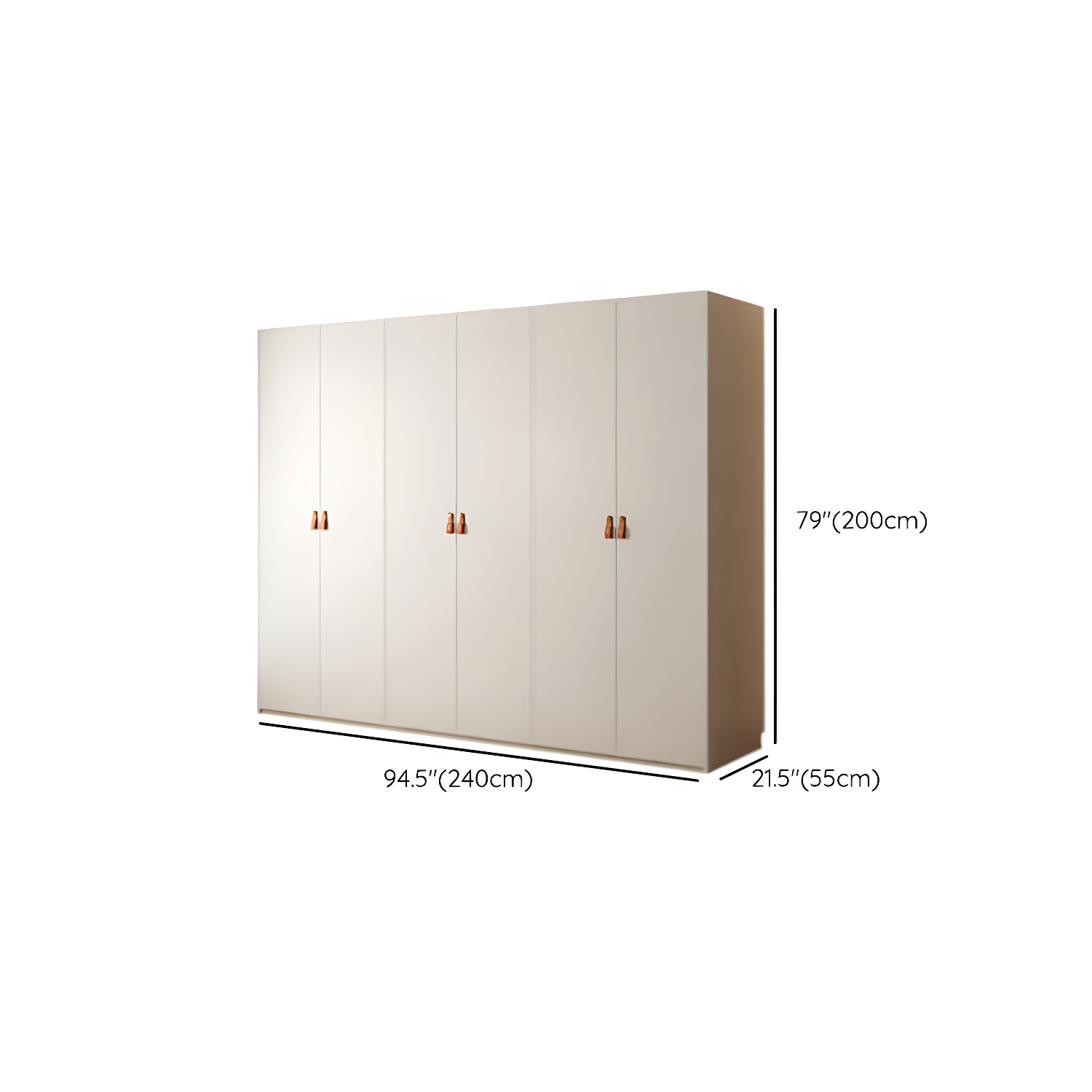 Modern White Wardrobe Cabinet Engineered Wood Wardrobe with Garment Rod - image 14