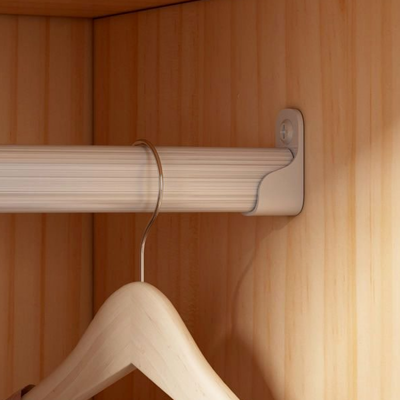 Natural Finish Minimalist Natural Wood Cabinet Armoire with Soft Close Drawer, Soft Close Door, Interior Shelves, and Clothing Rod - image 7