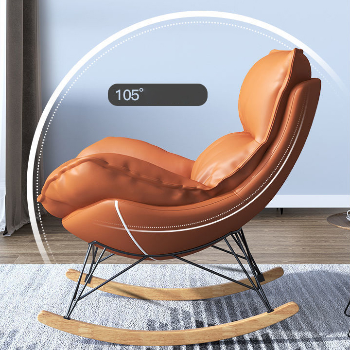 Modern Water Proof Cerulean/Dove Grey/Olive Green Upholstered Living Room Rocking Chair with Upholstered Footstool - image 14