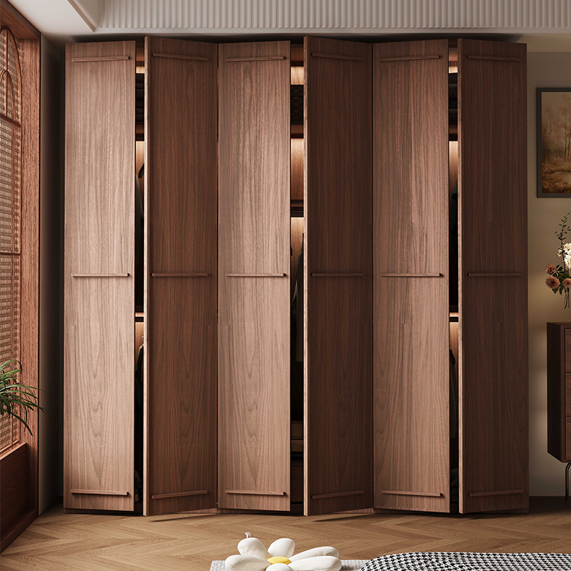 Simplistic Wood Color Timber Wardrobe Closet with Soft Close Door, Interior Shelves, and Hanging Rod - image 2