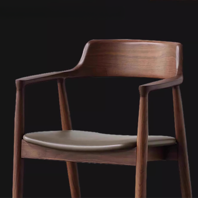 Casual Arm Chair with Uncovered Back, Upholstered, Walnut Timber Legs, Armrest, and Firm Stability - image 9