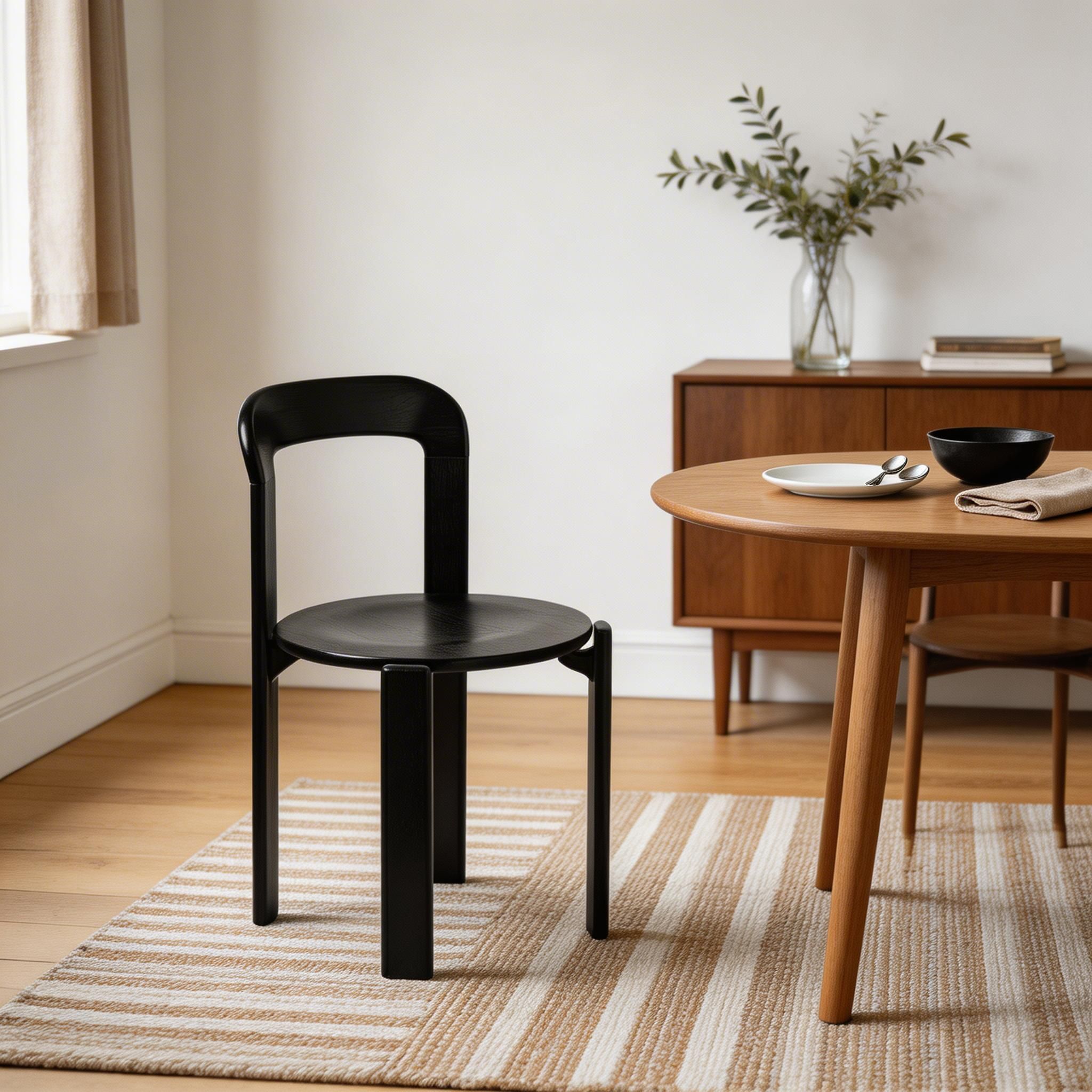 Scandinavian Natural Wood Armless Kitchen Chair 15.3inch Wide Non-Swivel 1 Piece - image 29