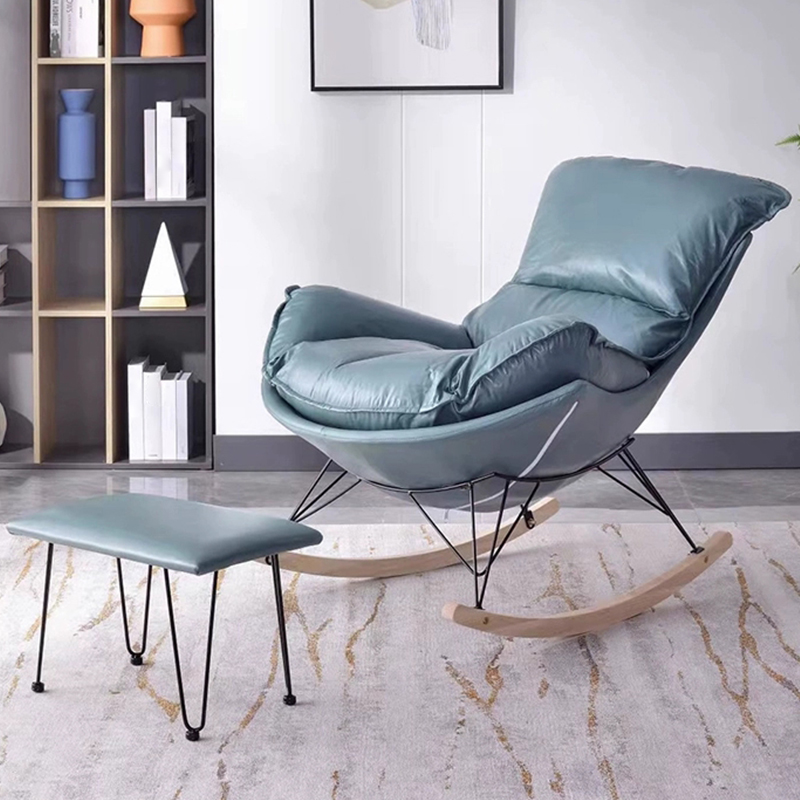 Stylish and Comfy Modern Rocking Chair with Natural Wood Legs and Slipcover - image 10