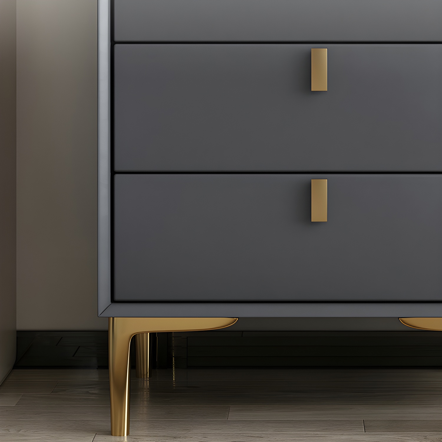 Glam Style Sintered Stone Top 3-Drawer Nightstand with Legs for Bedroom - image 15
