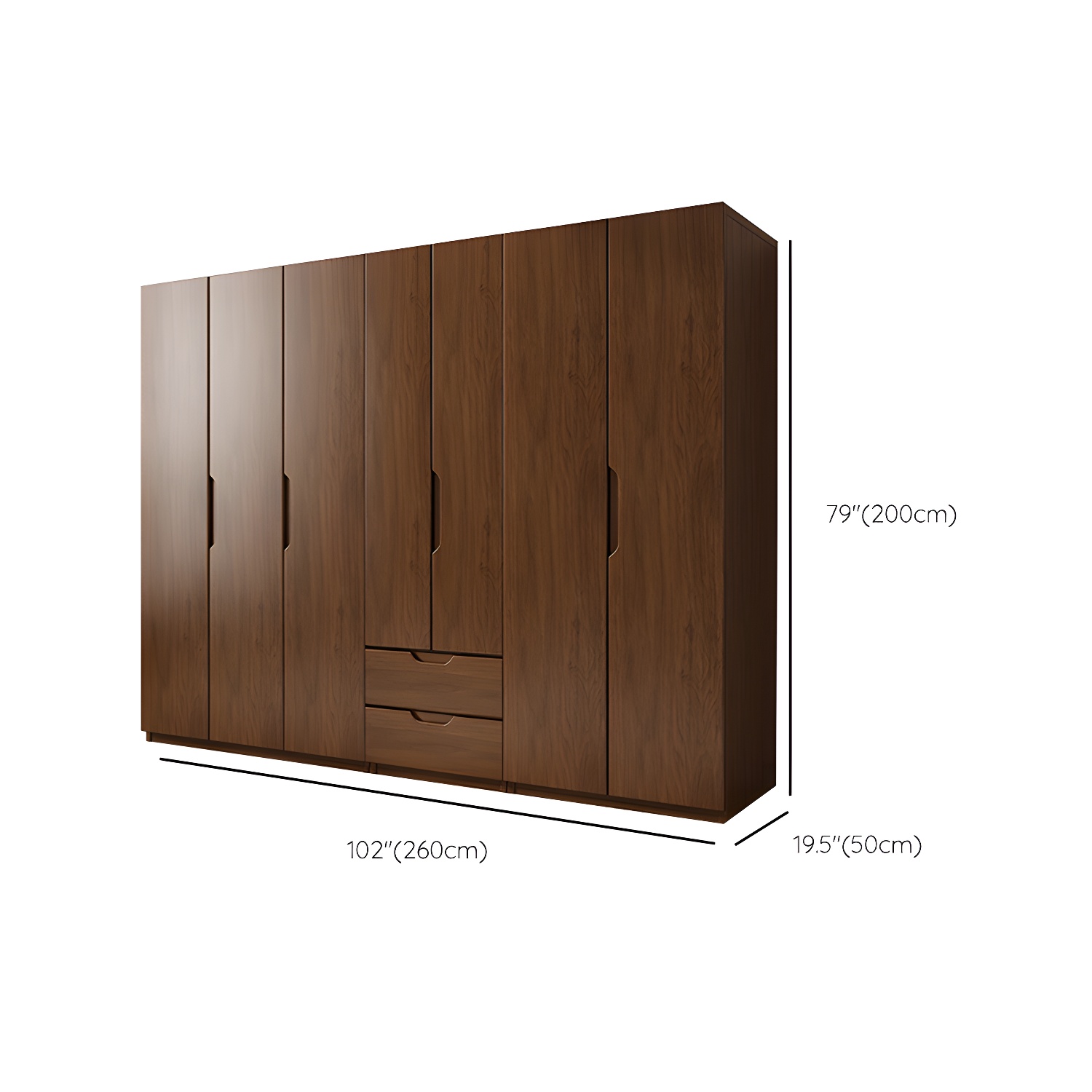 Contemporary Oak Solid Wood Wardrobe Freestanding Multifunctional Wardrobe - image 25