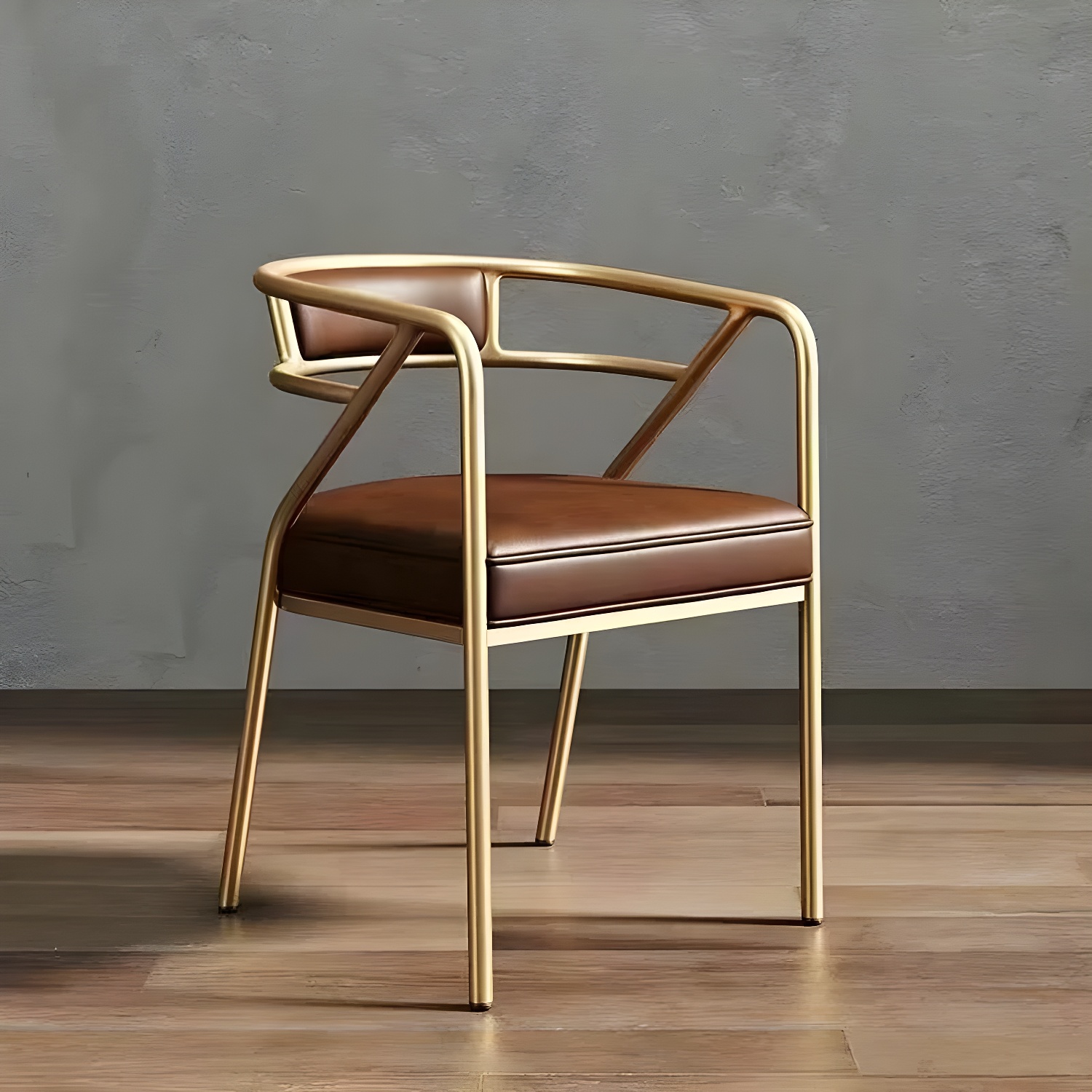 Glam Upholstered Arm Chair with Brass/Gold Legs for Kitchen & Dining - image 5