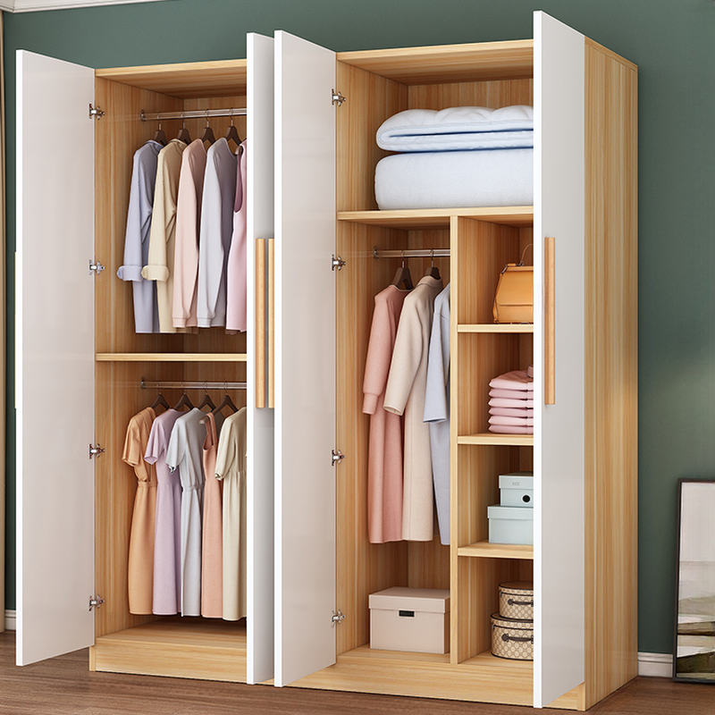 Minimalist Manufactured Wood Wardrobe Closet with Interior Shelves and Clothing Rod - image 5