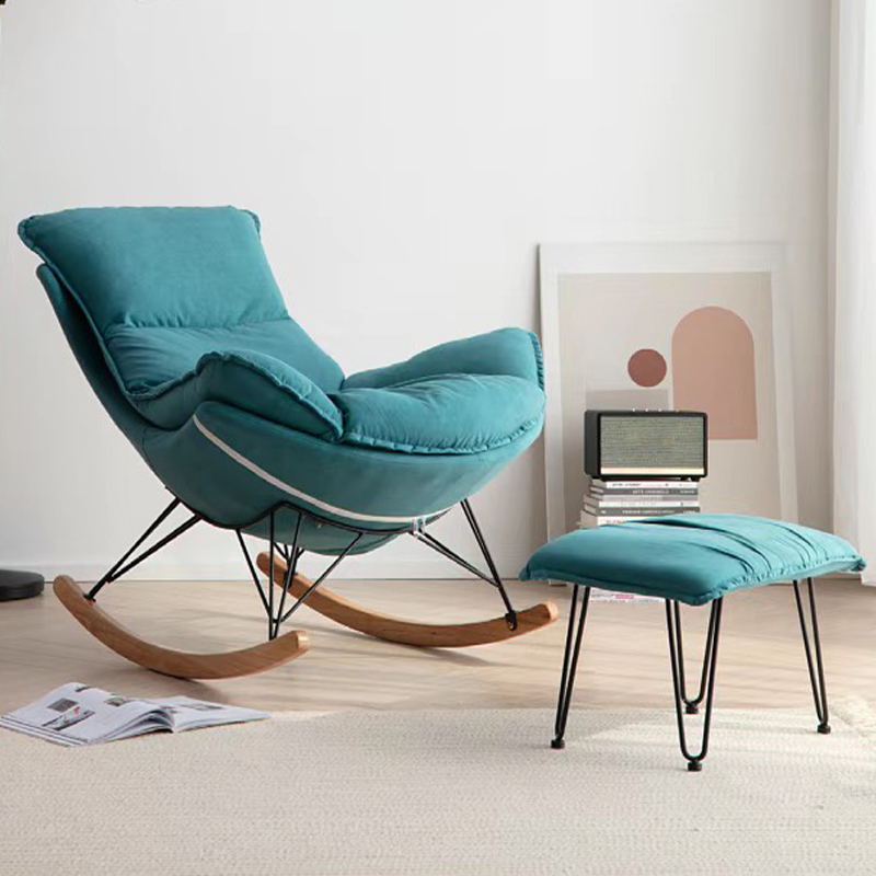 Stylish and Comfy Modern Rocking Chair with Natural Wood Legs and Slipcover - image 9