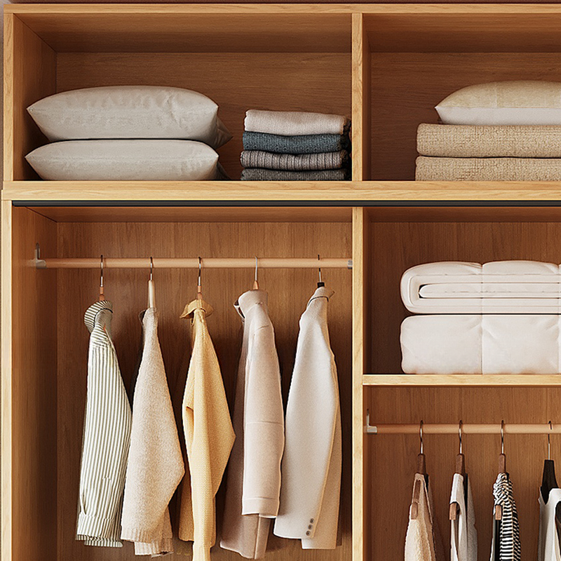 Minimalist Wooden Independent Wardrobe Closet with Soft Close Door, Interior Shelves, and Clothing Rod - image 5