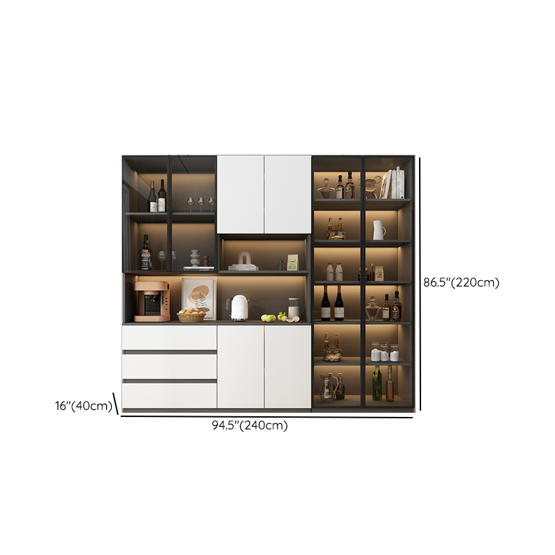 Two Toned Unclosed & Self-supporting Wide Sideboard with 2 Shelves & Benchtop - image 33