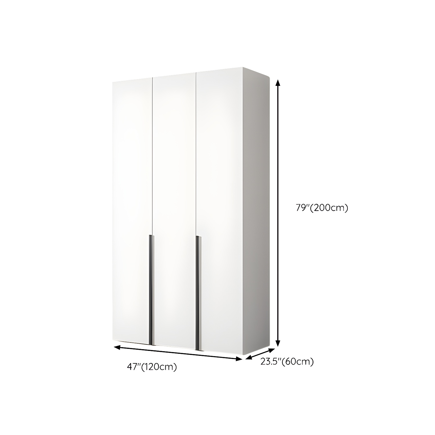 White Wood Wardrobe Armoire with Hinged Doors and Shelves Included - image 11