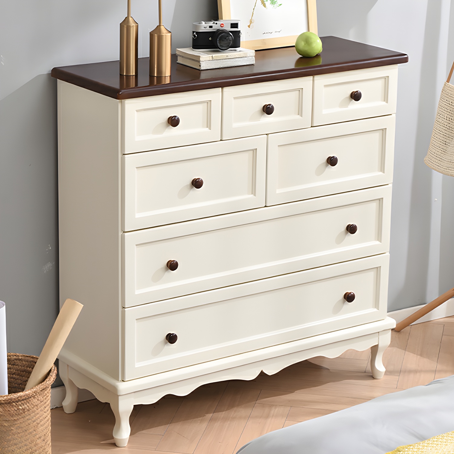 Traditional Solid Wood Dressers with Self Close Drawers in Compact Size - image 5