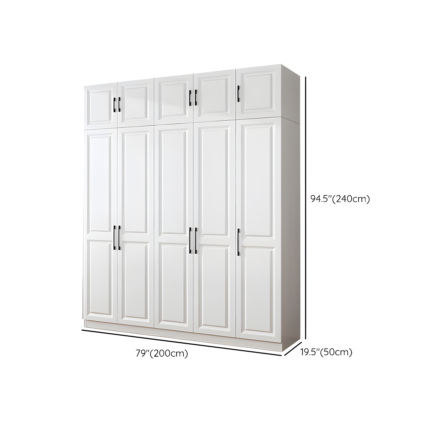 Modern White Wood Wardrobe Armoire with Shelves & Clothing Rod - Spacious and Stylish - image 24