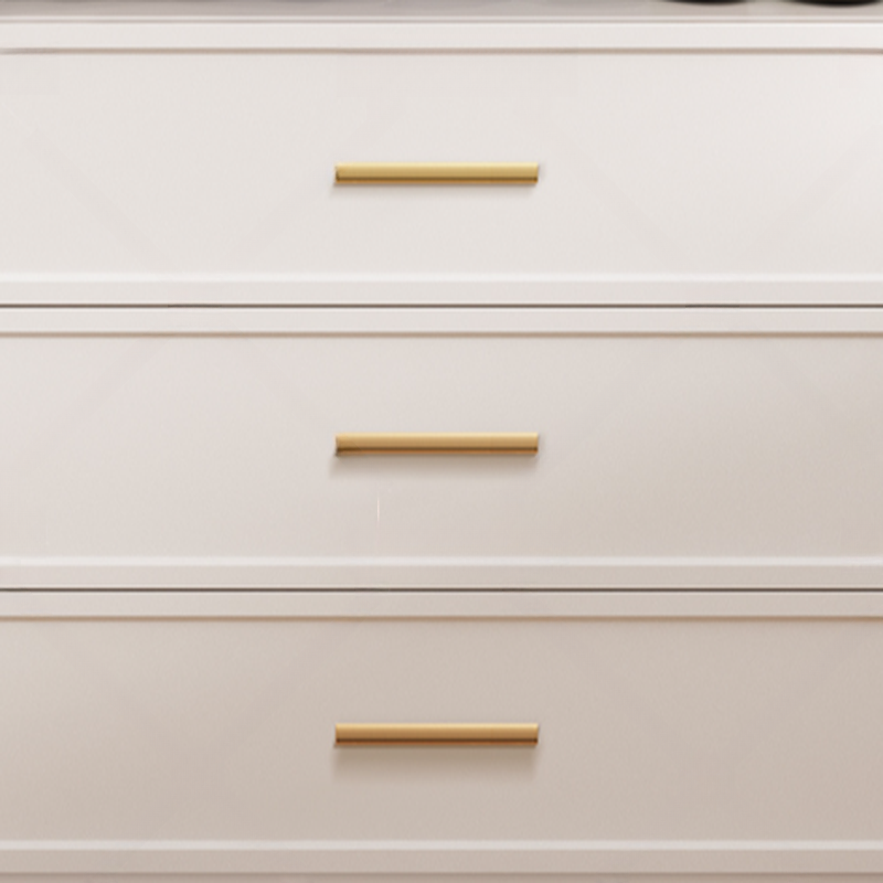 White Minimalist Manufactured Wood Wardrobe Closet with 3-Drawer, Soft Close Door, Interior Shelves, and Clothing Rod - image 6