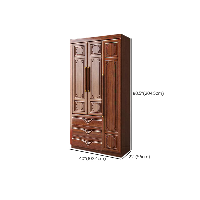 Sepia Modish Wooden Armoire Cabinet with Soft Close Drawer, Soft Close Door, Interior Shelves, and Clothing Rod - image 10
