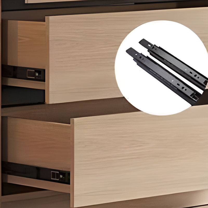 Natural Finish Art Deco Timber Wardrobe Armoire with Soft Close Drawer, Soft Close Door, Interior Shelves, and Clothing Rod - image 8