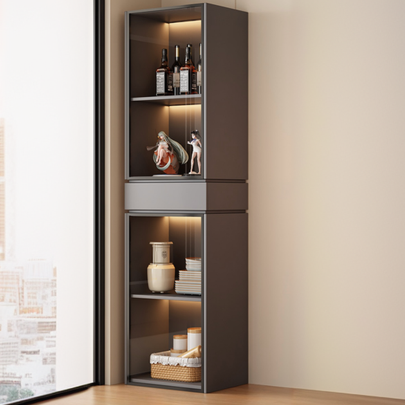 Rectangular Detached Accent Cabinet with Damp-proof, Scratch-immune Glazed Door in Chalk/Sepia and Soft Close Drawer