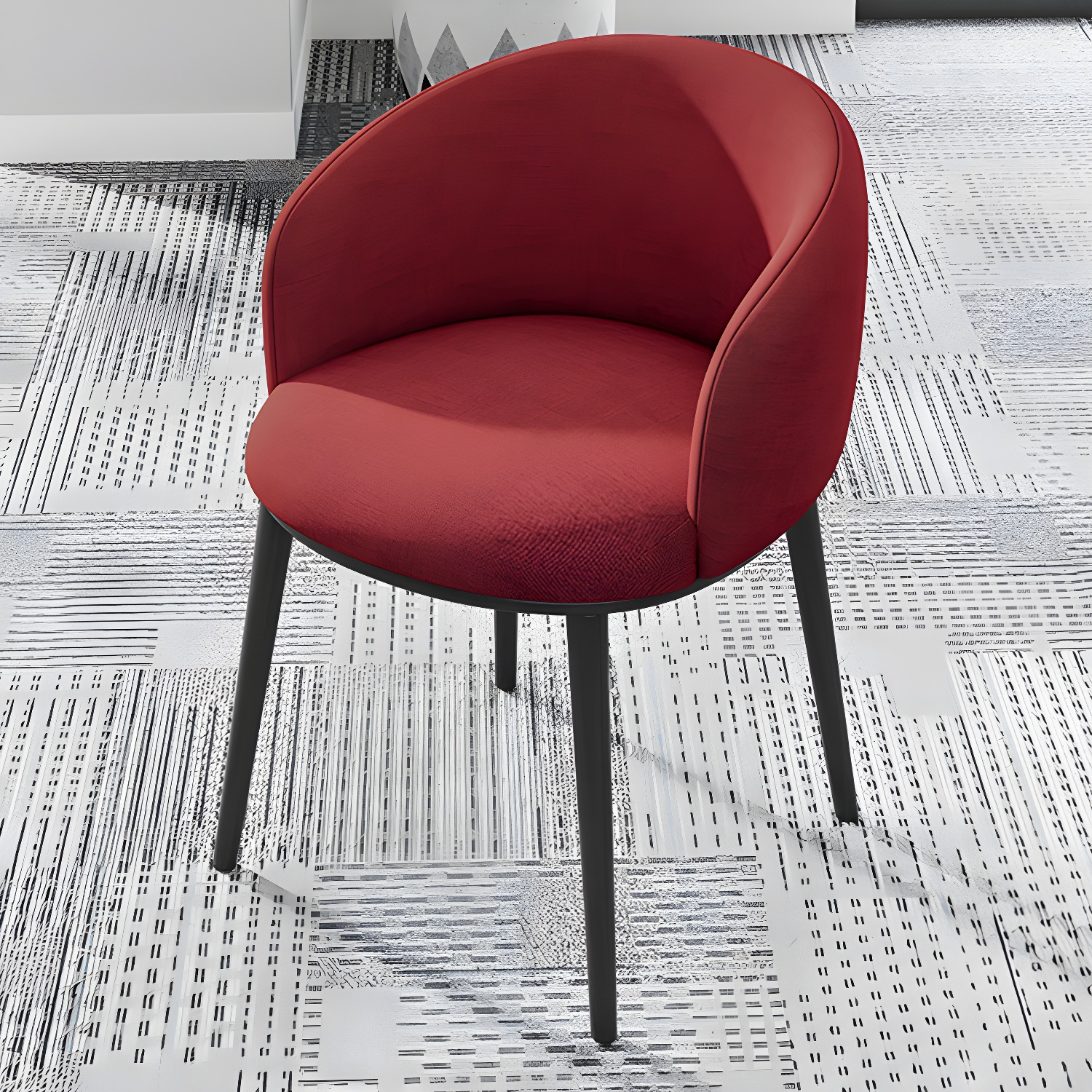 Modern Upholstered Home Arm Chair Solid Back Matte Finish Dining Chair - image 16