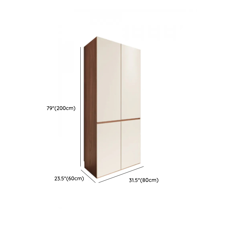 Beige Minimalist Manufactured Wood Wardrobe Closet with Soft Close Drawer, Soft Close Door, Interior Shelves, and Clothing Rod - image 17