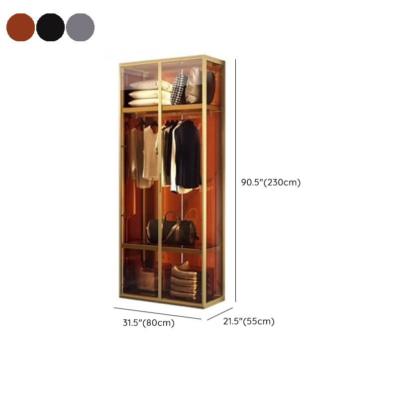 Art Deco Vitreous Wardrobe Armoire with Soft Close Door, Interior Shelves, Clothing Rod, and Hinged Mechanism - image 18