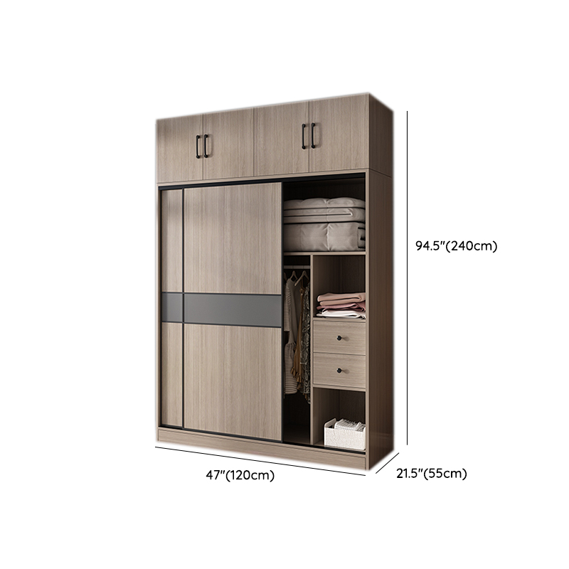 Rustic Brown Self-supporting Armoire Cabinet Pine with Shelves - image 17