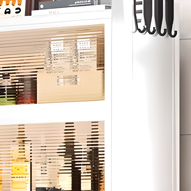 Narrow Steel Countertop Sideboard with Wheels, Cupboard, Changeable Shelf, and 3/4 Doors - image 6