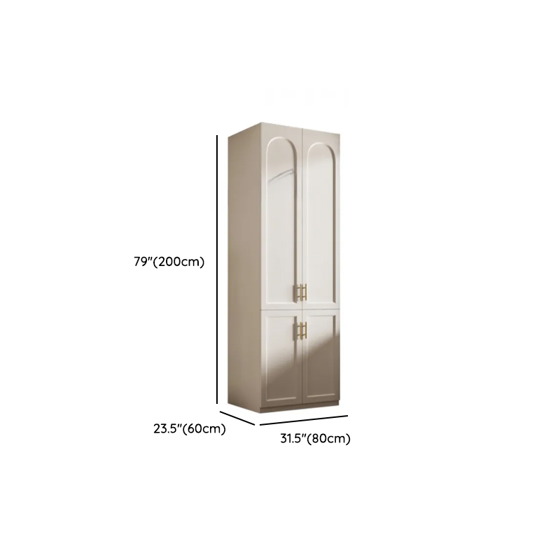 Chalk Modish Laminate Wardrobe Closet with Soft Close Drawer, Soft Close Door, Interior Shelves, and Clothing Rod - image 7