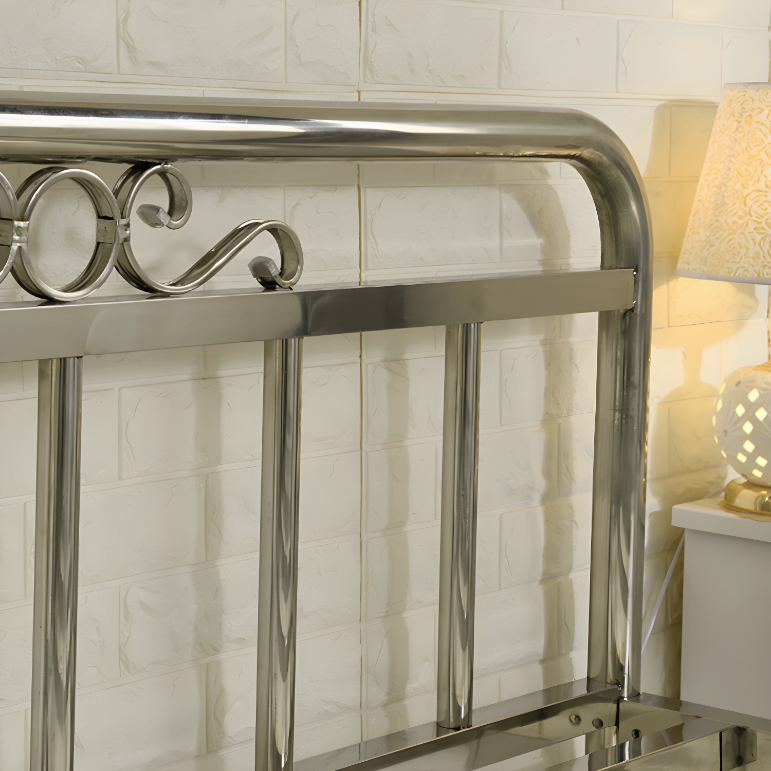 Silver Modern Steel Bed Rectangular Minimalist Bed with Metal Legs - image 6