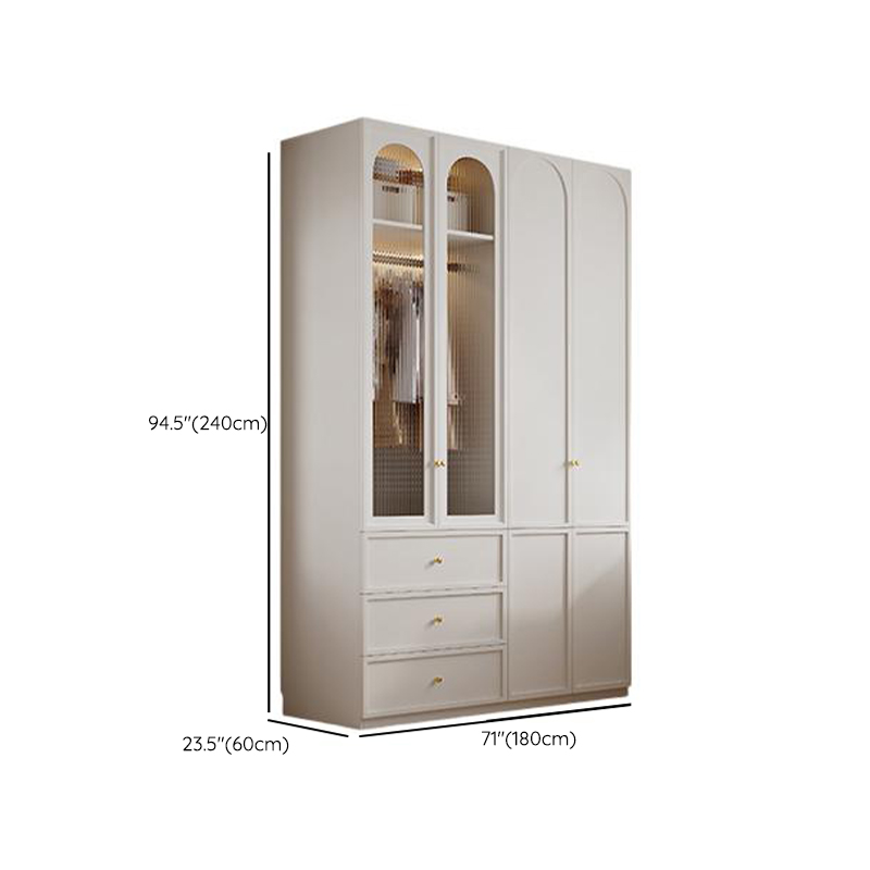 Minimalist Manufactured Wood Independent Almirah with 3-Drawer, Interior Shelves, and Clothing Rod - image 36