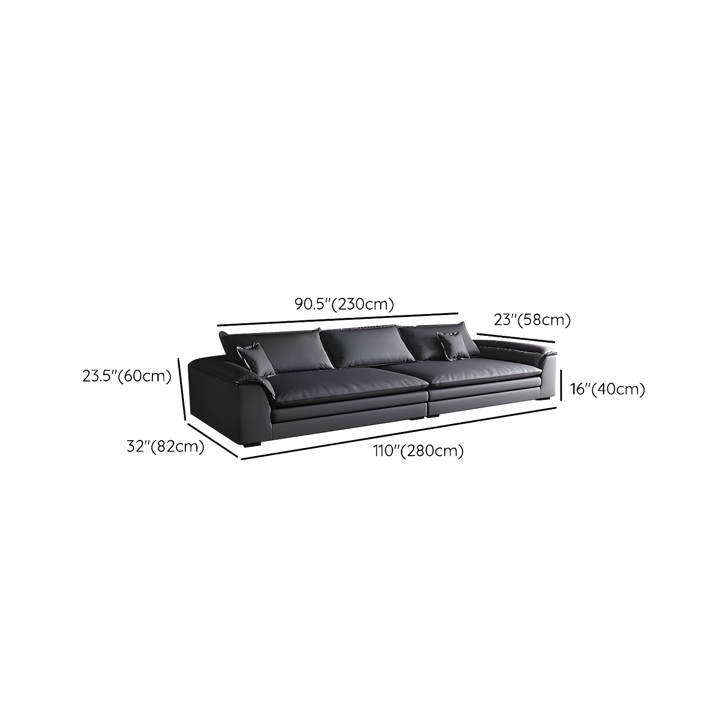 Modern Flared Arm Sofa with Water Resistant and Bolster Pillows - image 20