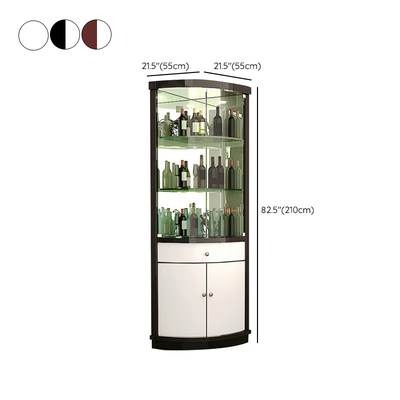 Circular Corner Glass Accent Cabinet with Clear Glass Doors and 3 Shelves - image 10