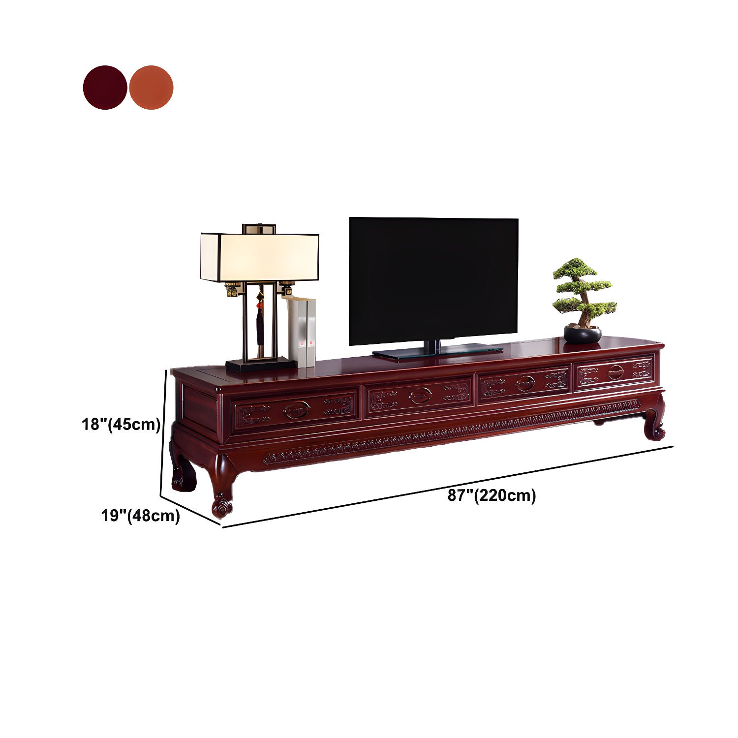 Wooden TV Cabinet Classical Storage TV Stand for Living Room - image 13