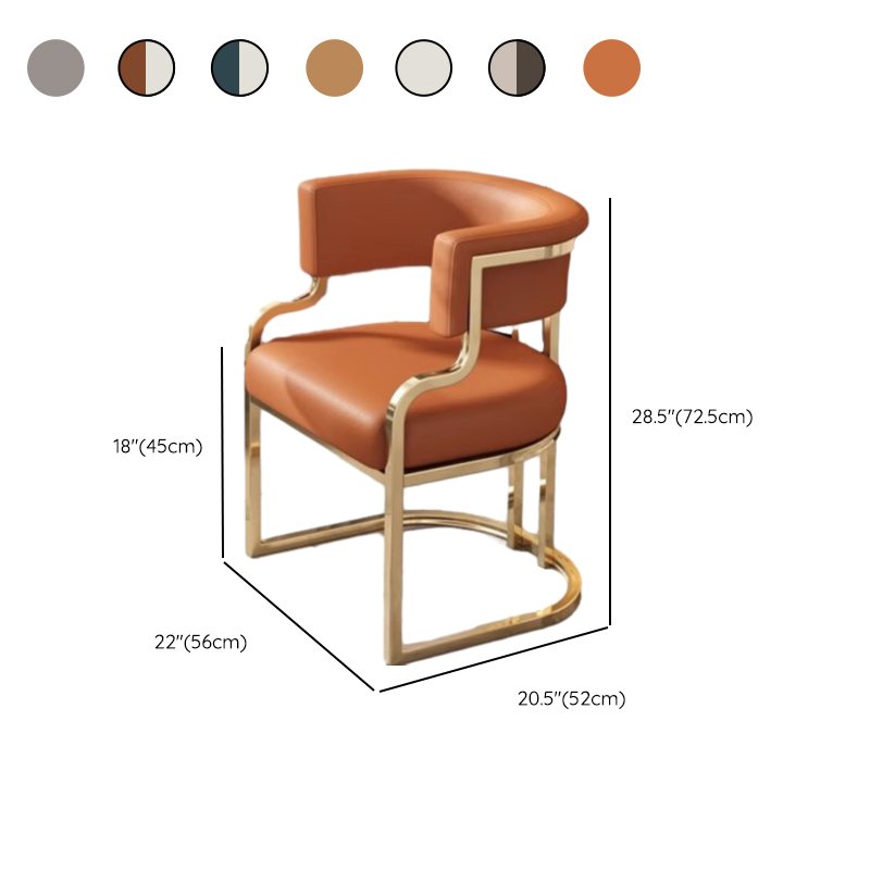 Minimalist Arm Chair with Cushioned Seat, Arms, Metallic Metal Legs, and Low Back - image 22