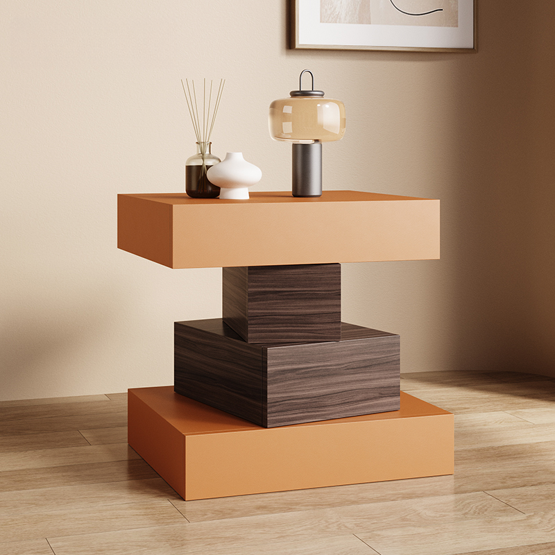 Scandinavian Synthetic Leather Drawer Storage Nightstand with 4 Drawers - image 3