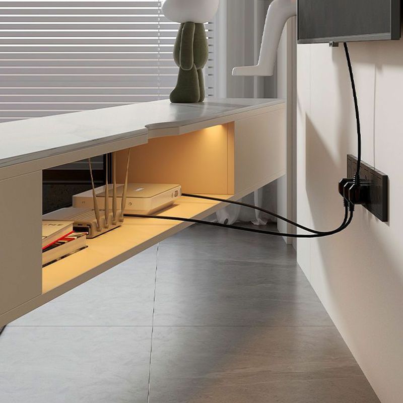 Modern Floating Stone TV Stand with 2 Drawers and 1 Cabinet - image 11