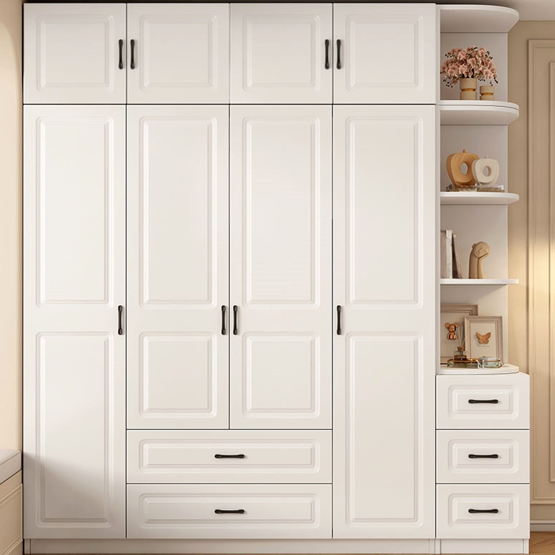 Casual Chalk Timber Wardrobe with Soft Close Drawer and Door, Interior Shelves, Hanging Rod - image 3