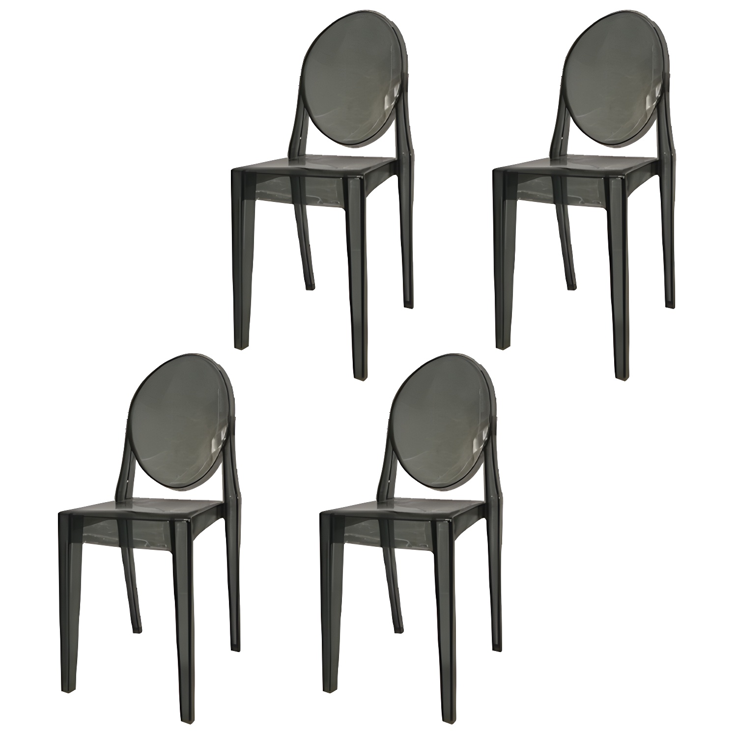 Scandinavian Winehouse Plastic Side Chair Transparent Open Dining Chair (Set of 4) - image 6