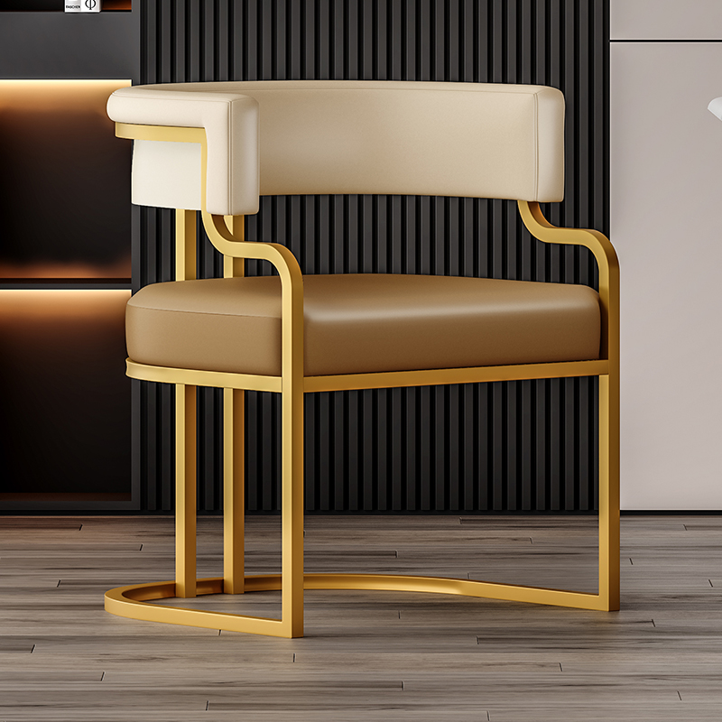 Glam/Casual Alloy Arm Chair with Cushioned Uncovered Back and Armrest - image 3