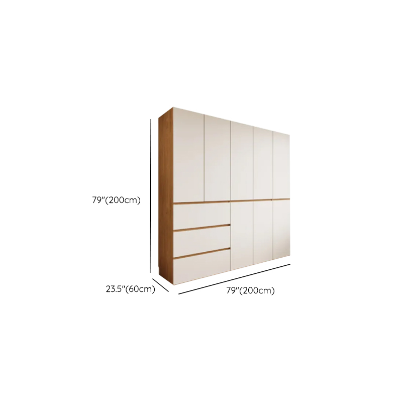 White Minimalist Laminate Wardrobe Closet with 3-Drawer/6-Drawer, Soft Close Door, Interior Shelves, and Clothing Rod - image 10