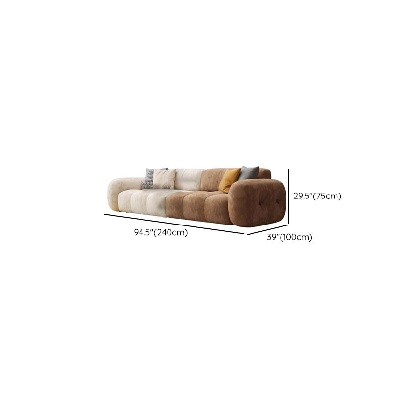 Channel Back L-Shape/Straight Right Hand Facing/Horizontal Sofa Recliner/Sofa Couch in Brown/Beige with Concealed Support & Pine Wood Frame for Living Room - image 17