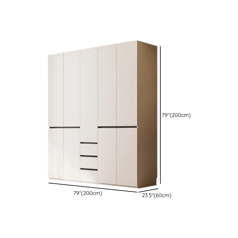 White Minimalist Laminate Independent Wardrobe Closet with Soft Close Drawer, Soft Close Door, and Interior Shelves - image 10