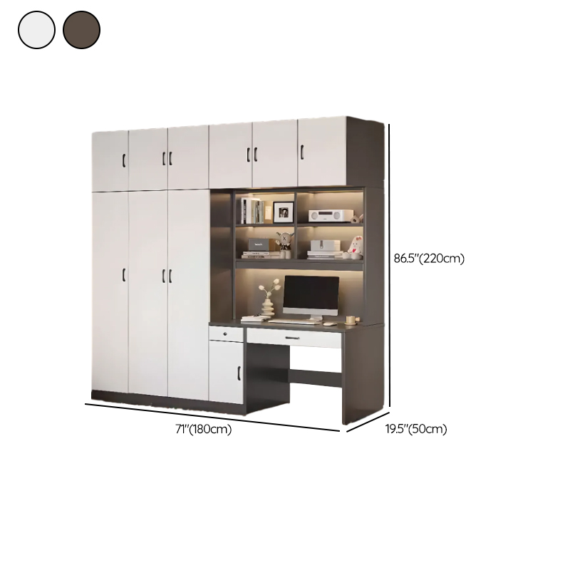 Art Deco Composite Wood Wardrobe Armoire with Flexible Shelf, Soft Close Drawer and Door, Clothing Rod Included - image 19