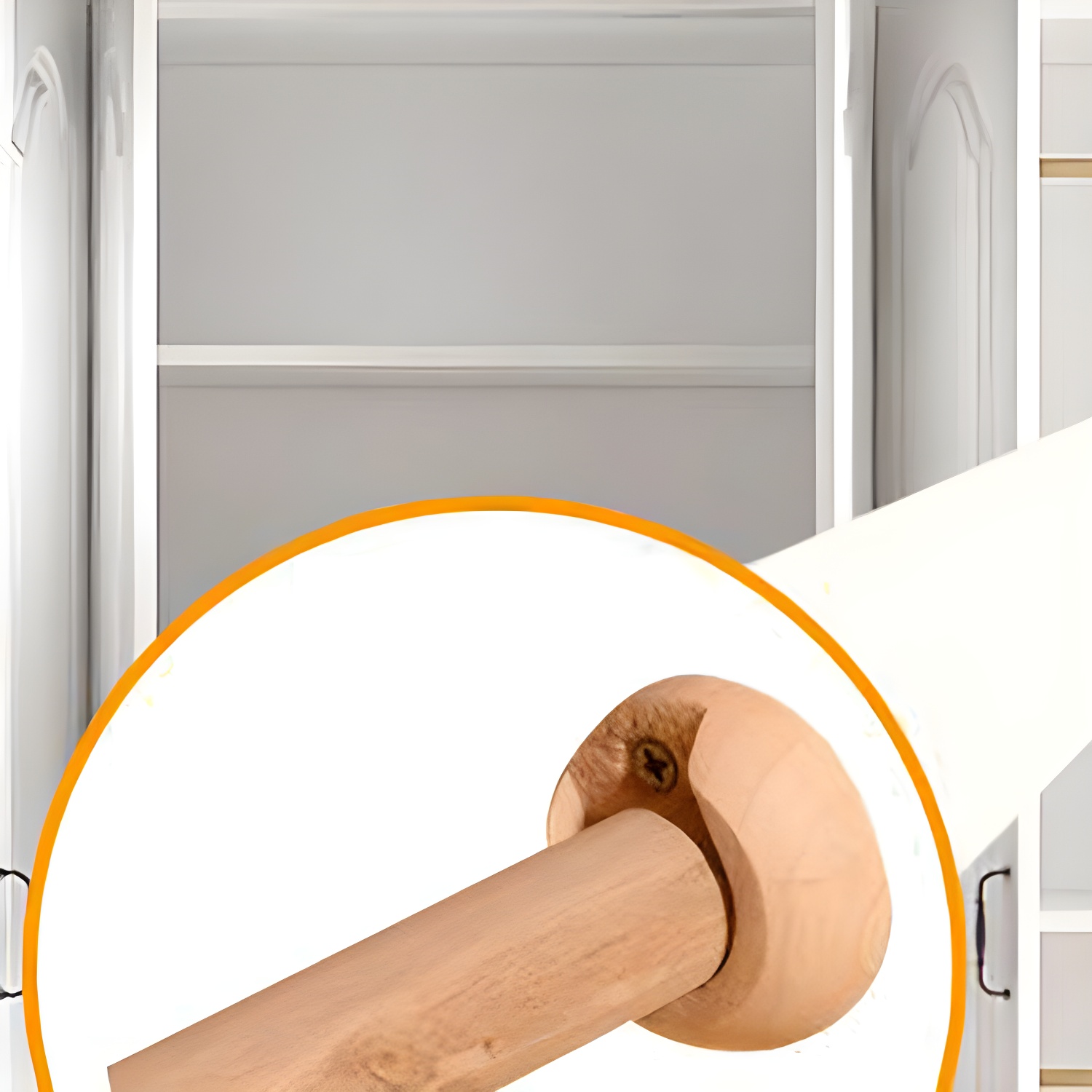 Engineered Wood Armoire Glam White Wardrobe Cabinet with 2 Drawers - image 8