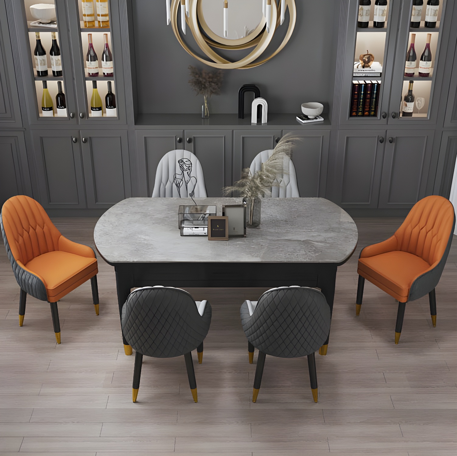 Scandinavian Indoor Arm Chair Upholstered Parsons Back Wood Dining Room Chair - image 22