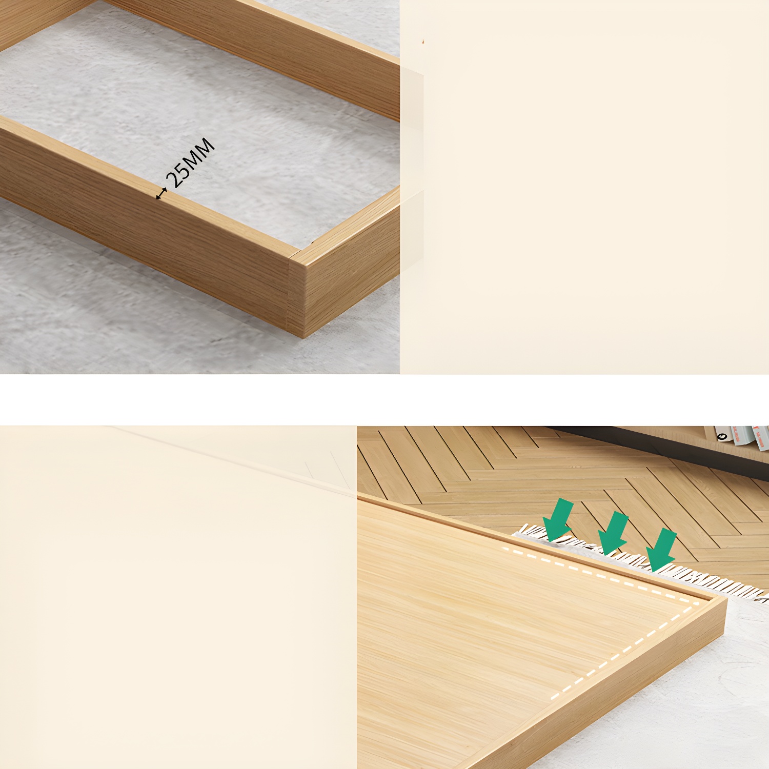 Solid Wood Platform Bed Mid-Century Modern Platform Bed Frame Mattress Included - image 12