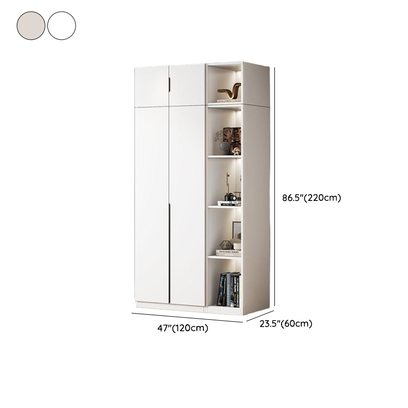 Minimalist Manufactured Wood Independent Wardrobe Closet with Soft Close Door, Interior Shelves, and Clothing Rod - image 15