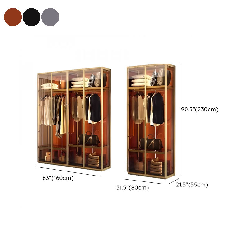 Art Deco Vitreous Wardrobe Armoire with Soft Close Door, Interior Shelves, Clothing Rod, and Hinged Mechanism - image 14