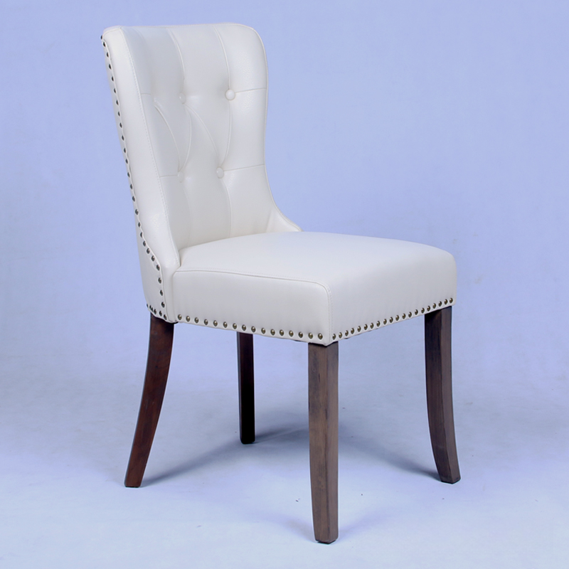 Vintage Secure Bordered Button-tufted Upholstered Side Chair with Wingbacked Chair, Nailhead Detailing and Foot Pads - image 7