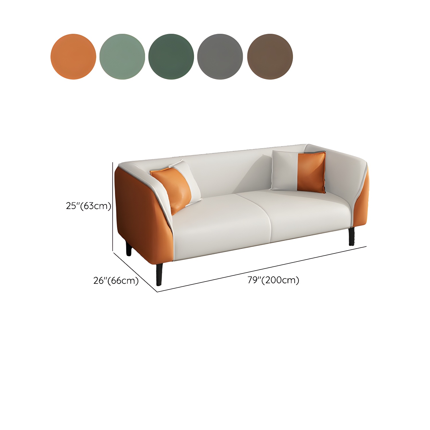 Contemporary Faux Leather Tuxedo Sofa with Water Resistant Design and Foam Seat Cushions - image 22